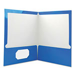 Universal Laminated Two-Pocket Folder, Cardboard Paper, 100-Sheet Capacity, 11 x 8.5, Blue, 25/Box view 1