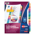 Avery Customizable TOC Ready Index Multicolor Dividers, 31-Tab, Letter orginal image