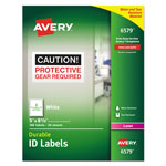 Avery Durable Permanent ID Labels with TrueBlock Technology, Laser Printers, 5 x 8.13, White, 2/Sheet, 50 Sheets/Pack orginal image