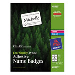 Avery EcoFriendly Adhesive Name Badge Labels, 3.38 x 2.33, White, 80/Pack orginal image