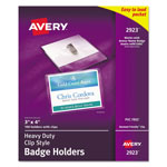 Avery Heavy-Duty Clip-Style Badge Holders, Horizontal, 4 x 3, Clear, 100/Box orginal image