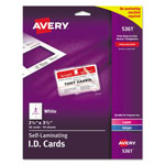 Avery Laminated Laser/Inkjet ID Cards, 2 1/4 x 3 1/2, White, 30/Box orginal image