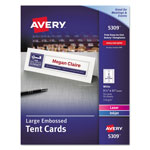 Avery Large Embossed Tent Card, White, 3 1/2 x 11, 1 Card/Sheet, 50/Box orginal image