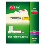 Avery Permanent TrueBlock File Folder Labels with Sure Feed Technology, 0.66 x 3.44, White, 30/Sheet, 50 Sheets/Box orginal image