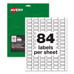 Avery PermaTrack Destructible Asset Tag Labels, Laser Printers, 0.5 x 1, White, 84/Sheet, 8 Sheets/Pack orginal image