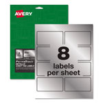 Avery PermaTrack Metallic Asset Tag Labels, Laser Printers, 2 x 3.75, Silver, 8/Sheet, 8 Sheets/Pack orginal image