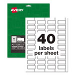 Avery PermaTrack Tamper-Evident Asset Tag Labels, Laser Printers, 0.75 x 1.5, White, 40/Sheet, 8 Sheets/Pack orginal image