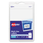 Avery Removable Multi-Use Labels, Inkjet/Laser Printers, 2 x 4, White, 2/Sheet, 50 Sheets/Pack orginal image
