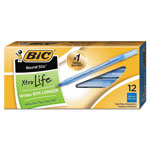 Bic Round Stic Xtra Life Stick Ballpoint Pen, 1mm, Blue Ink, Translucent Blue Barrel, Dozen orginal image