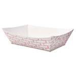 Boardwalk Paper Food Baskets, 2 lb Capacity, Red/White, 1,000/Carton orginal image
