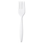 Dixie Plastic Cutlery, Mediumweight Forks, White, 1,000/Carton orginal image