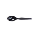 Dixie Plastic Cutlery, Heavy Mediumweight Teaspoons, Black, 1,000/Carton orginal image