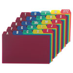 Oxford Durable Poly A-Z Card Guides, 1/5-Cut Top Tab, A to Z, 3 x 5, Assorted Colors, 25/Set orginal image