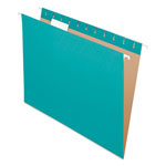 Pendaflex Colored Hanging Folders, Letter Size, 1/5-Cut Tab, Aqua, 25/Box orginal image