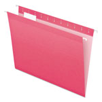 Pendaflex Colored Reinforced Hanging Folders, Letter Size, 1/5-Cut Tab, Pink, 25/Box orginal image