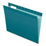 Pendaflex Colored Reinforced Hanging Folders, Letter Size, 1/5-Cut Tab, Teal, 25/Box orginal image