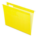 Pendaflex Colored Reinforced Hanging Folders, Letter Size, 1/5-Cut Tab, Yellow, 25/Box orginal image