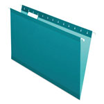 Pendaflex Colored Reinforced Hanging Folders, Legal Size, 1/5-Cut Tab, Teal, 25/Box orginal image