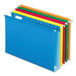 Pendaflex Extra Capacity Reinforced Hanging File Folders with Box Bottom, Legal Size, 1/5-Cut Tab, Assorted, 25/Box orginal image