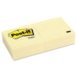 Post-it® Original Pads in Canary Yellow, Note Ruled, 3
