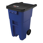 Rubbermaid Square Brute Rollout Container, 50 gal, Molded Plastic, Blue orginal image