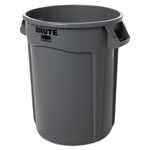 Rubbermaid Vented Round Brute Container, 32 gal, Plastic, Gray orginal image