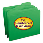 Smead Reinforced Top Tab Colored File Folders, 1/3-Cut Tabs, Letter Size, Green, 100/Box orginal image