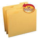 Smead Reinforced Top Tab Colored File Folders, 1/3-Cut Tabs, Letter Size, Goldenrod, 100/Box orginal image