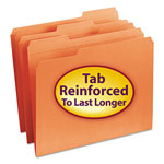 Smead Reinforced Top Tab Colored File Folders, 1/3-Cut Tabs, Letter Size, Orange, 100/Box orginal image
