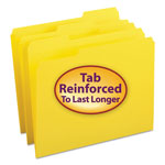 Smead Reinforced Top Tab Colored File Folders, 1/3-Cut Tabs, Letter Size, Yellow, 100/Box orginal image