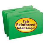 Smead Reinforced Top Tab Colored File Folders, 1/3-Cut Tabs, Legal Size, Green, 100/Box orginal image
