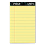 TOPS Docket Ruled Perforated Pads, Narrow Rule, 50 Canary-Yellow 5 x 8 Sheets, 12/Pack orginal image