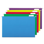 Universal Deluxe Bright Color Hanging File Folders, Legal Size, 1/5-Cut Tabs, Assorted Colors, 25/Box orginal image