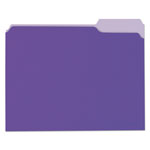 Universal Deluxe Colored Top Tab File Folders, 1/3-Cut Tabs: Assorted, Letter Size, Violet/Light Violet, 100/Box orginal image
