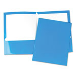 Universal Laminated Two-Pocket Folder, Cardboard Paper, 100-Sheet Capacity, 11 x 8.5, Blue, 25/Box orginal image