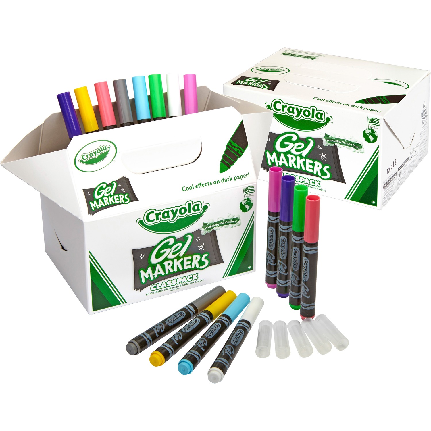 Crayola Washable Gel FX Classpack Markers | Eight Assorted Colors, 80