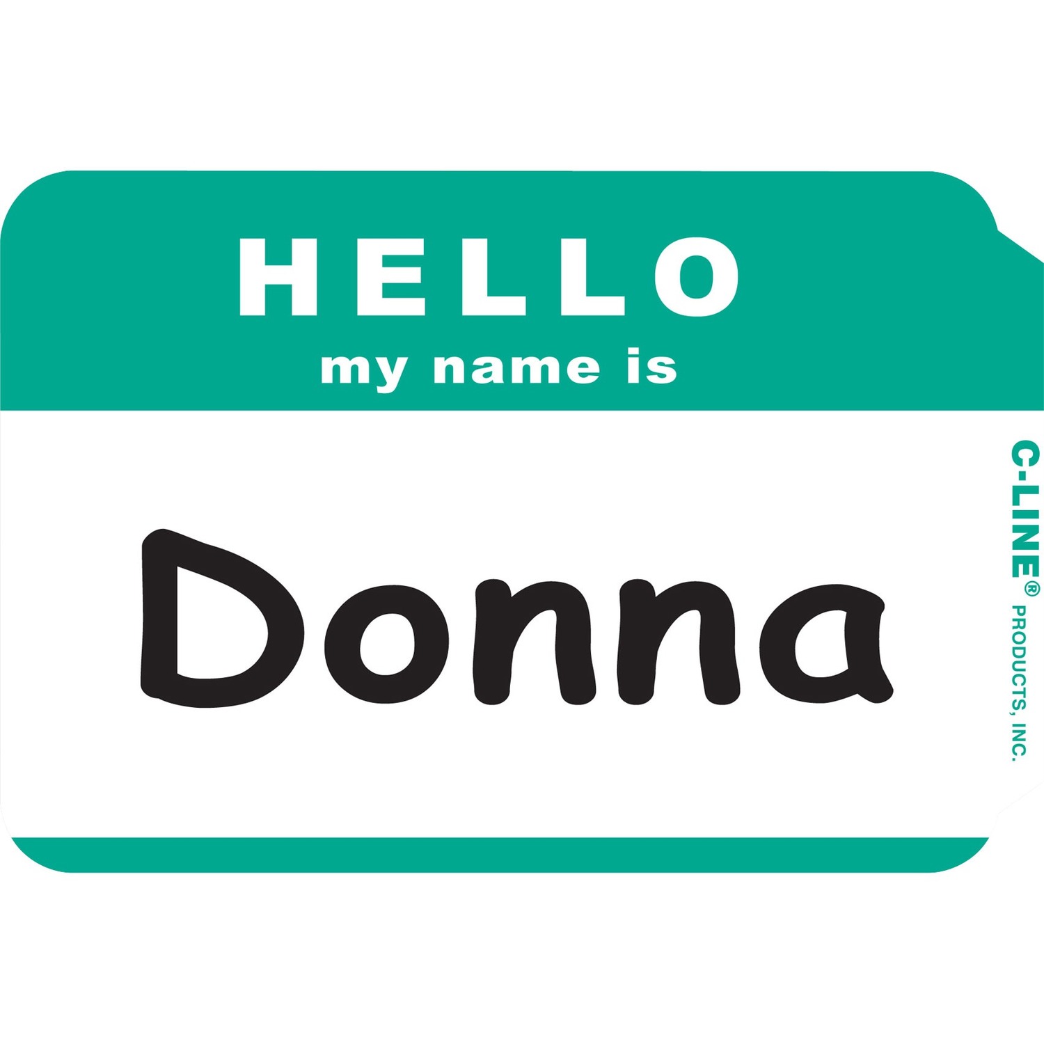 C Line Products C Line Hello My Name Is Badge 3 1/2 x2 1/4 Green