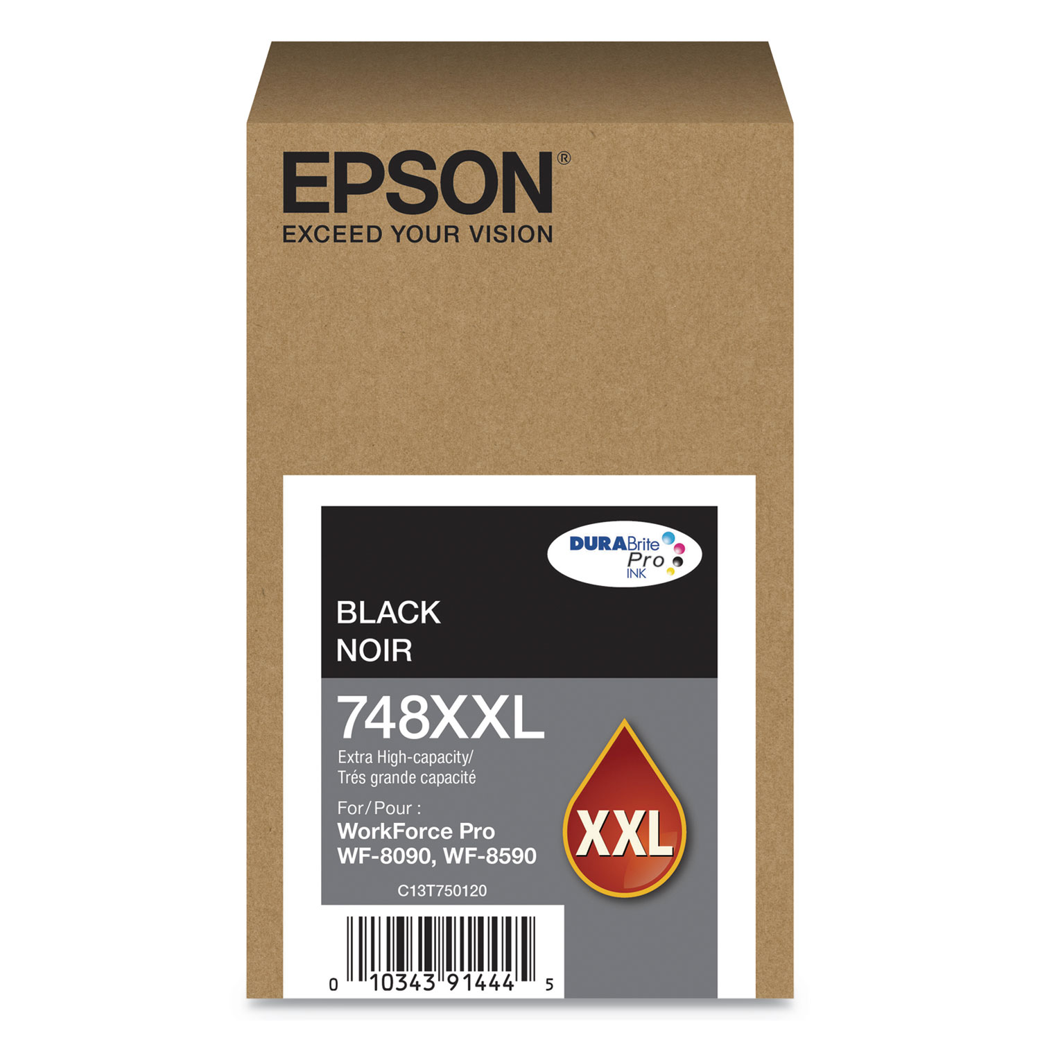 Epson T748xxl120 748xxl Durabrite Pro Extra High Yield Ink 10000 Page Yield Black 6809